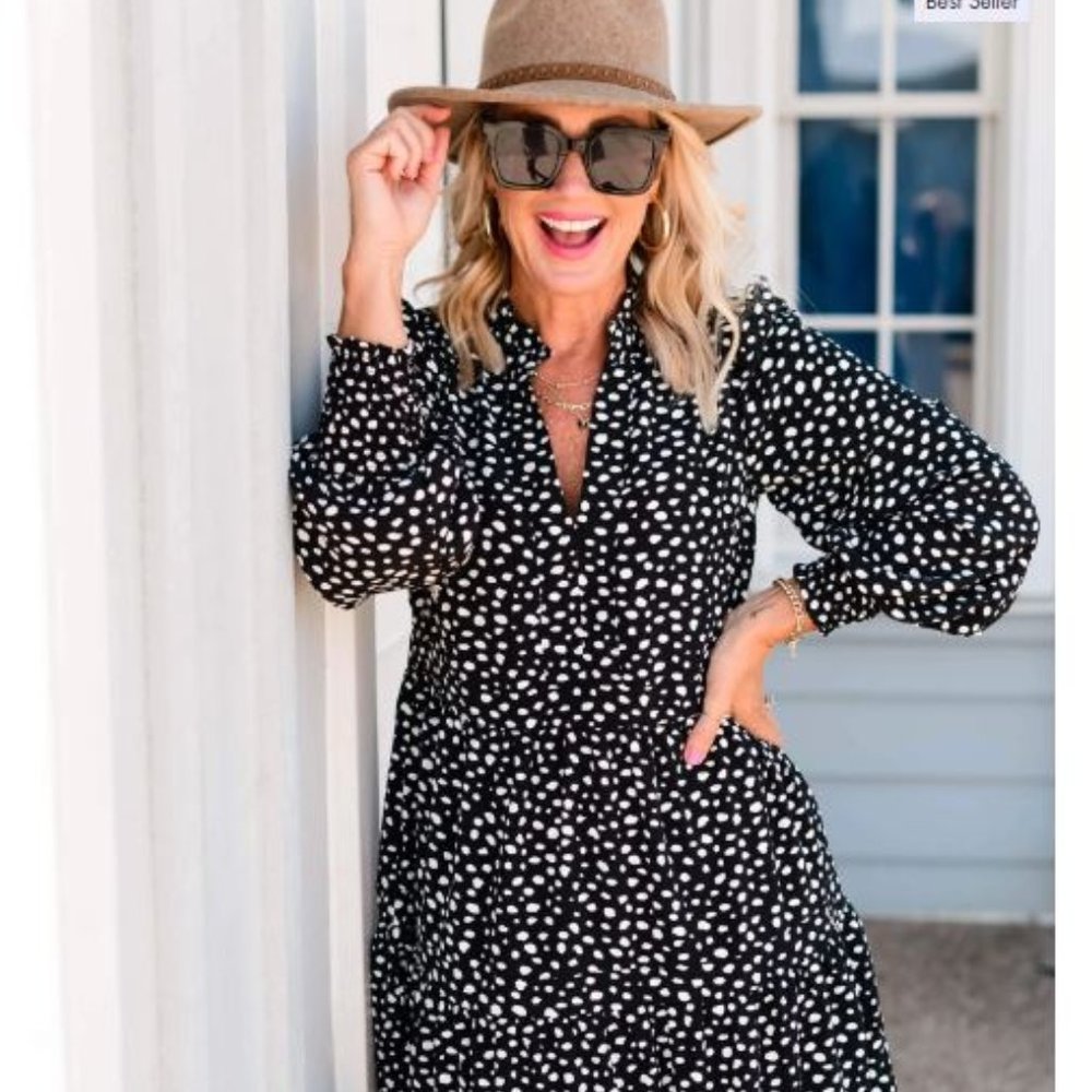 Gibson Look - Long sleeve decked out day dress - Size S